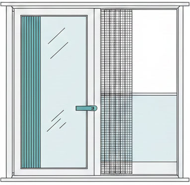 Zeichnung von einem Insektenschutz-Plissee