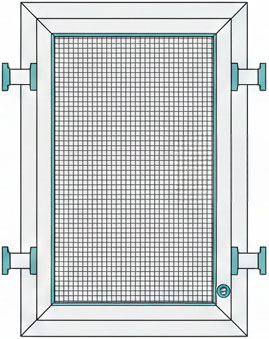 Zeichnung von einem Insektenschutz-Spannrahmen